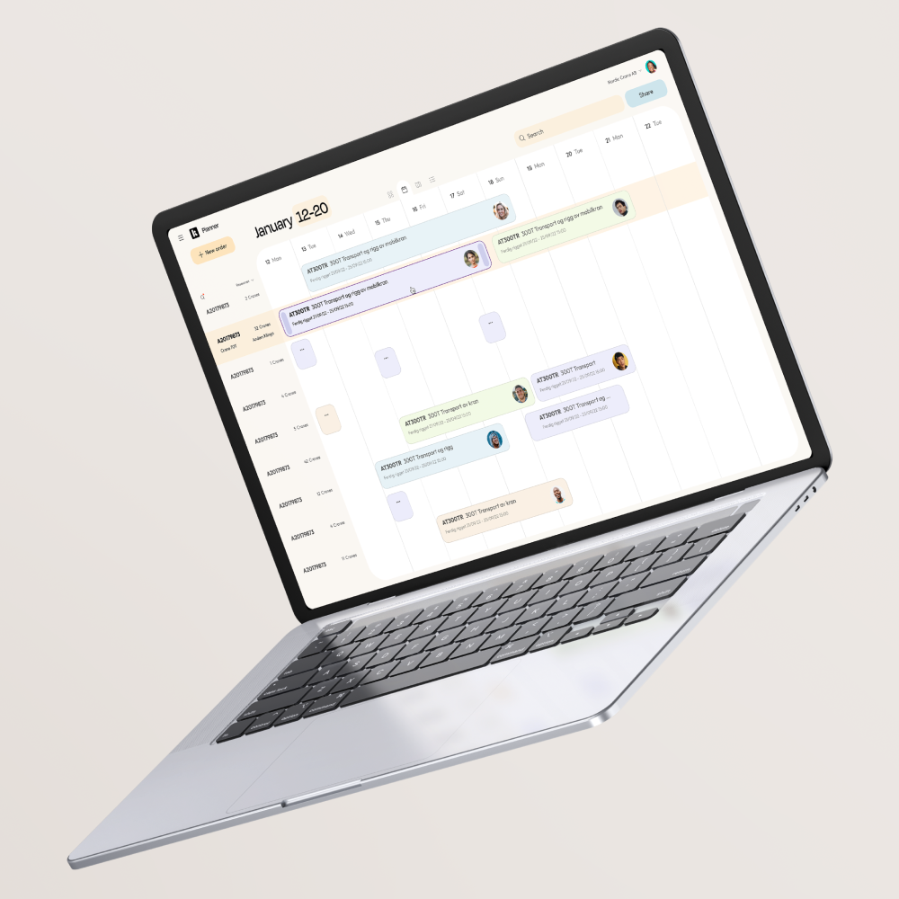 Laptop med Kyneo planeringsverktyg